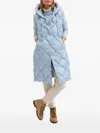 Biancalancia Hooded Quilted Jacket In Blue