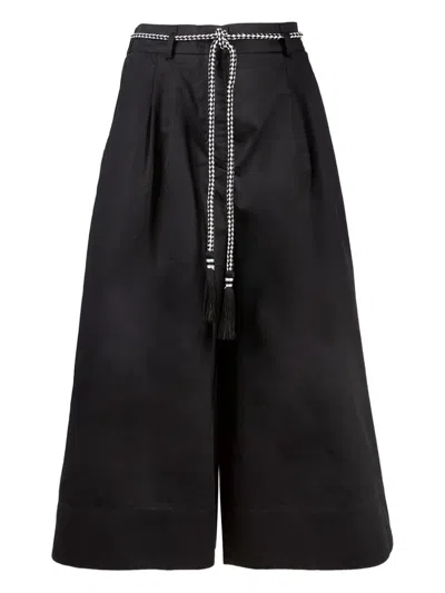 Biancalancia Pleated-culotte Trousers In Black