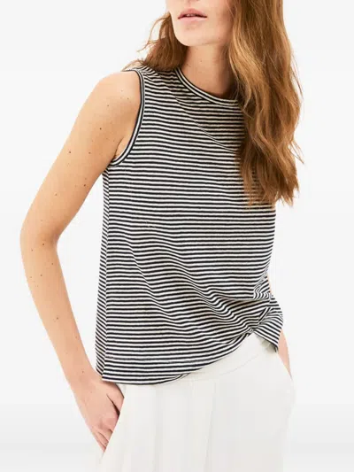 Biancalancia Striped Sleeveless Top In Gray
