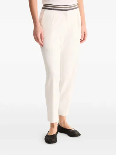 Biancalancia Striped-waistband Pleated Trousers In White