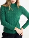 Biancalancia Cable-knit Mock-neck Sweater In Green
