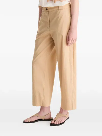 Biancalancia Wide-leg Button-fastening Trousers In Brown