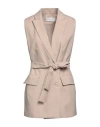 Biancalancia Woman Blazer Beige Size 10 Polyester, Viscose, Elastane, Metal In Beige