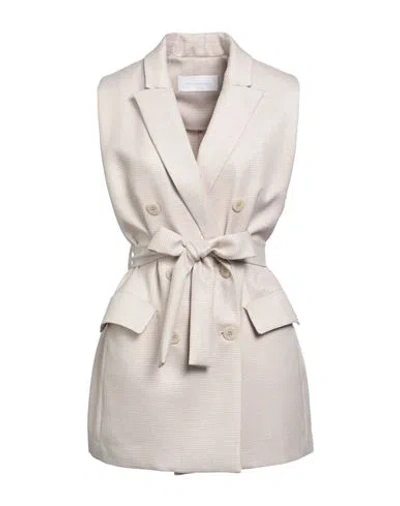 Biancalancia Woman Blazer Beige Size 10 Polyester, Viscose, Elastane, Metallic Fiber