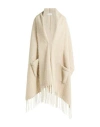 Biancalancia Woman Cape Sand Size Onesize Alpaca Wool, Polyamide In Neutral