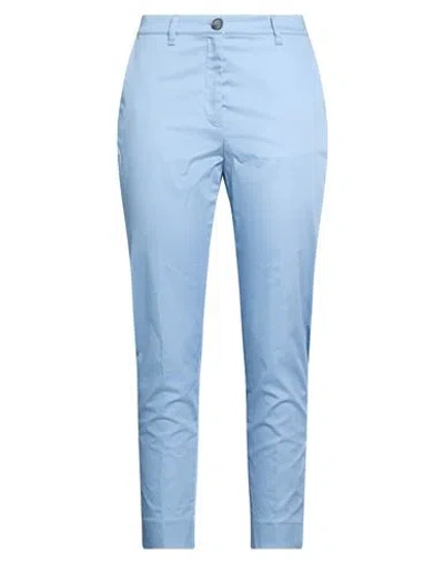 Biancalancia Woman Pants Slate Blue Size 6 Cotton, Elastane