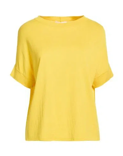Biancalancia Woman Sweater Marigold Size L Silk, Cotton In Yellow