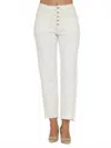Bianco Brenda Button Jeans In White In White