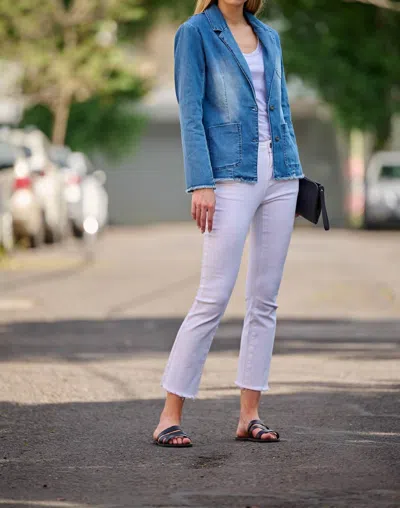 Bianco Denim Blazer In Medium Wash In Multi