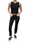 Bianco Devi Cropped Boot Leg Jean In Black In Black