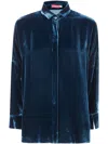Bianco Levrin Velvet Shirt In Blue