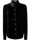 Bianco Levrin Velvet Button Shirt