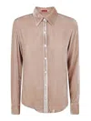 Bianco Levrin Velvet Button-down Shirt In Grey