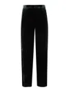 Bianco Levrin Velvet Elasticated-waist Trousers In Green
