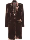Bianco Levrin Velvet Buttoned Coat
