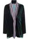 Bianco Levrin Patterned Velvet Jacket In Green