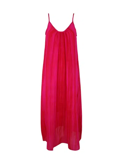 Bianco Levrin Midi Dress Silk 130cm In Multicolour