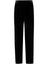 Bianco Levrin Velvet Elasticated-waist Trousers In Black  