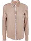 Bianco Levrin Velvet Button-down Shirt In Gray