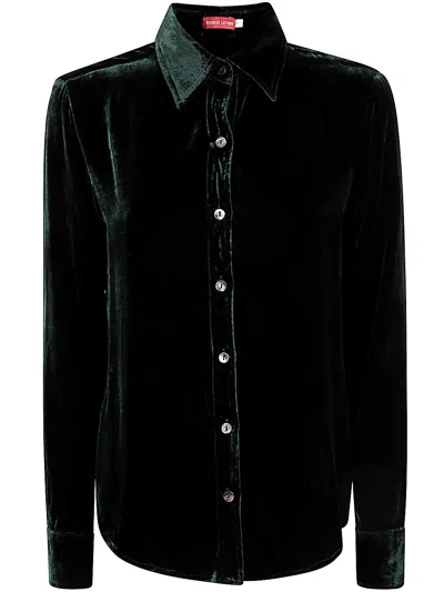 BIANCO LEVRIN AUDREY SHIRT,S79 V05 BOTTLE GREEN