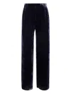 Bianco Levrin Velvet Elasticated-waist Trousers In Blue
