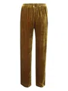 Bianco Levrin Velvet Elasticated-waist Trousers In Brown