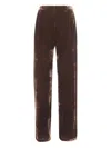 Bianco Levrin Velvet Trousers In Brown
