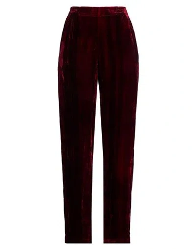 Bianco Levrin Woman Pants Burgundy Size L Viscose, Silk In Red