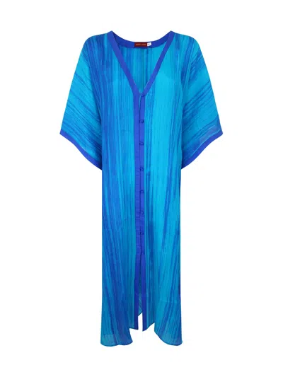 Bianco Levrin Silk Poncho In Multicolour