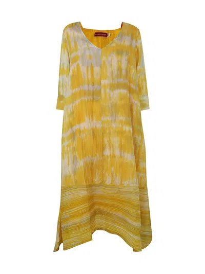 Bianco Levrin Women's Midi Dress Silk 125cm In Multicolour