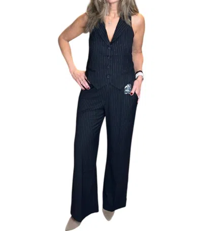 Bianco Punch It Up With Pinstripe Pants In Navy