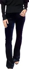 Bianco Velvet Skinny Flare Pant In Black In Black