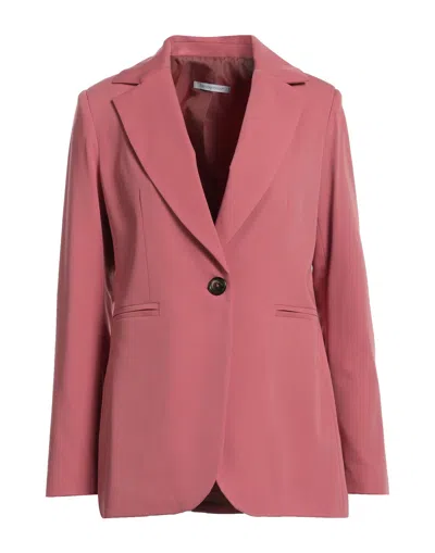 Biancoghiaccio Woman Blazer Antique Rose Size 8 Polyester, Viscose, Elastane In Pink