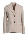 Biancoghiaccio Woman Blazer Beige Size 8 Polyester, Viscose, Elastane In Beige