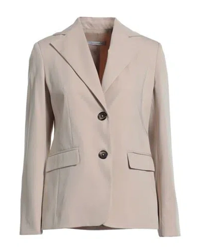 Biancoghiaccio Woman Blazer Beige Size 8 Polyester, Viscose, Elastane