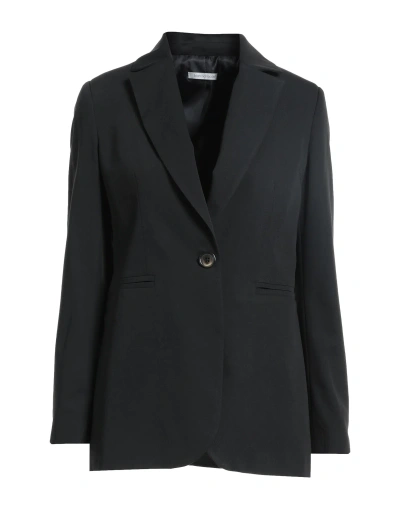 Biancoghiaccio Woman Blazer Black Size 8 Polyester, Viscose, Elastane