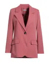 Biancoghiaccio Woman Blazer Coral Size 8 Polyester, Viscose, Elastane In Red
