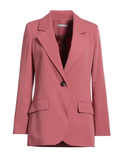 BIANCOGHIACCIO BIANCOGHIACCIO WOMAN BLAZER CORAL SIZE 8 POLYESTER, VISCOSE, ELASTANE