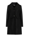 Biancoghiaccio Woman Coat Black Size 6 Acrylic, Polyethylene, Wool