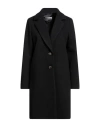 Biancoghiaccio Woman Coat Black Size 10 Polyester