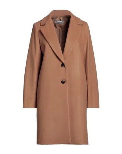 BIANCOGHIACCIO BIANCOGHIACCIO WOMAN COAT CAMEL SIZE 10 POLYESTER