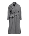 Biancoghiaccio Woman Coat Grey Size 12 Polyester