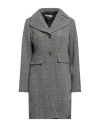 Biancoghiaccio Woman Coat Grey Size 8 Acrylic, Polyethylene, Wool