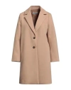 Biancoghiaccio Woman Coat Camel Size 10 Polyester In Beige