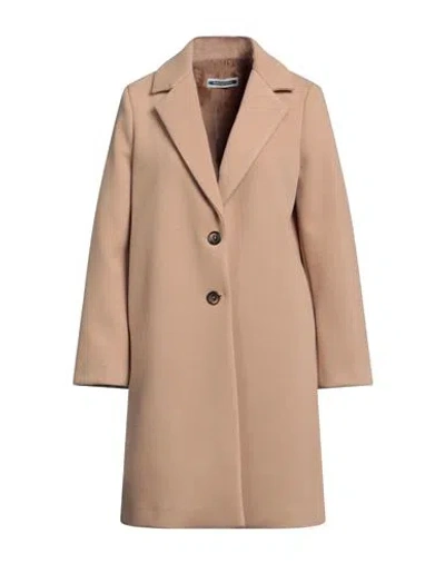 Biancoghiaccio Woman Coat Camel Size 10 Polyester In Beige