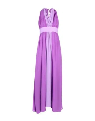 Biancoghiaccio Woman Maxi Dress Mauve Size 10 Polyester In Purple