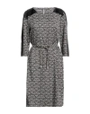 Biancoghiaccio Woman Midi Dress Black Size 4 Polyester, Elastane In Black