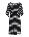 Biancoghiaccio Woman Mini Dress Black Size M Viscose, Elastane In Black
