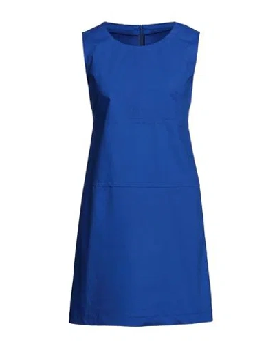 Biancoghiaccio Woman Mini Dress Bright Blue Size 6 Cotton, Polyester, Elastane