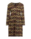 Biancoghiaccio Woman Mini Dress Brown Size 10 Viscose, Polyester, Polyamide, Metallic Fiber, Elastan In Brown